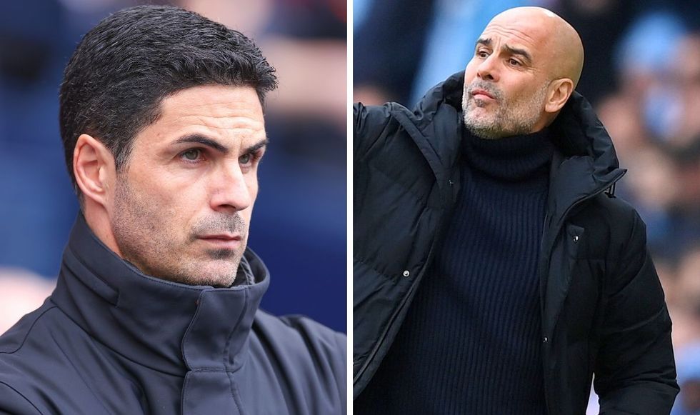 Mikel Arteta and Pep Guardiola