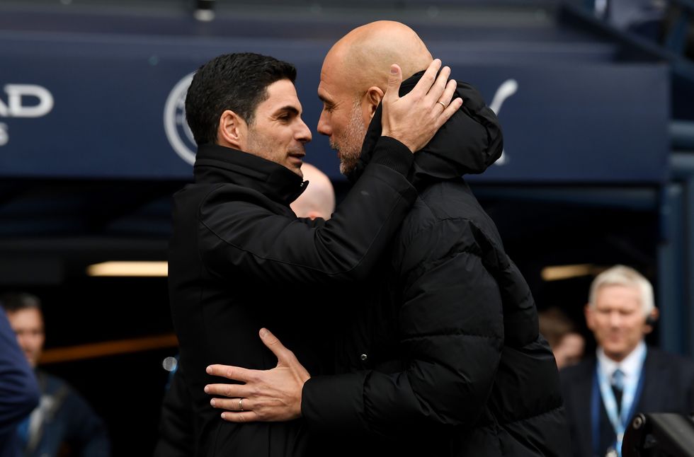 Mikel Arteta and Pep Guardiola