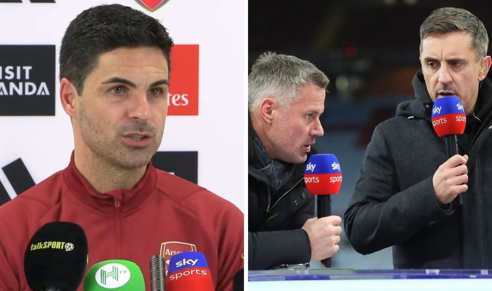 Mikel Arteta, Jamie Carragher and Gary Neville