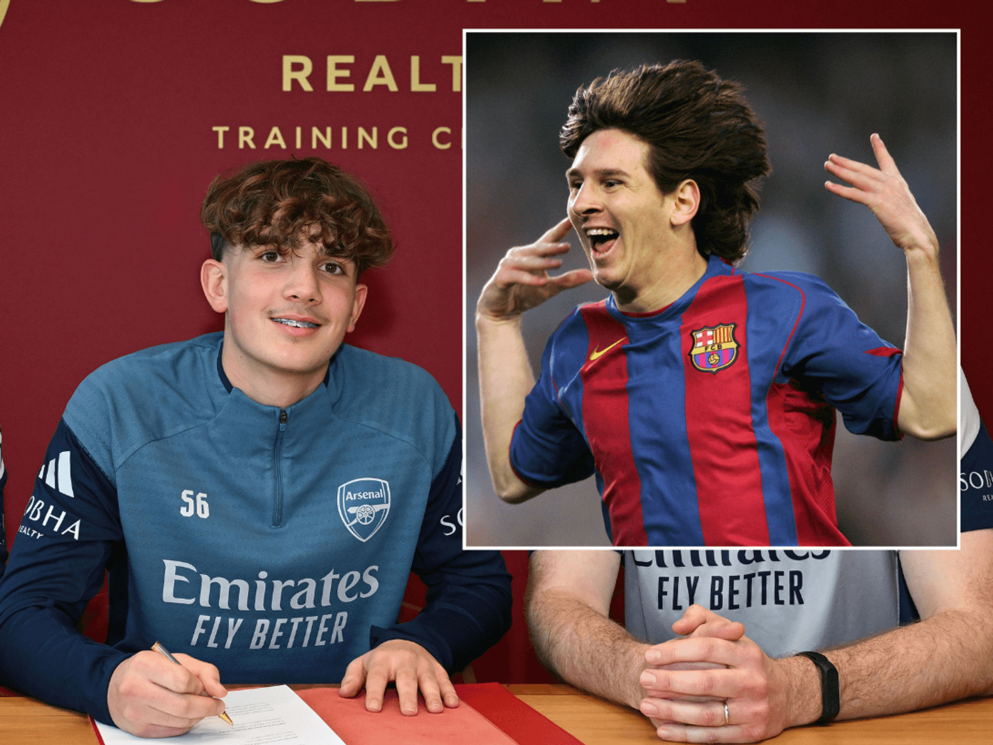 Mikel Arteta, Max Dowman and Lionel Messi