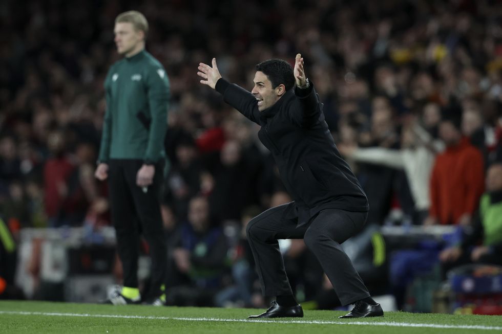 Mikel Arteta was animated on the touchline