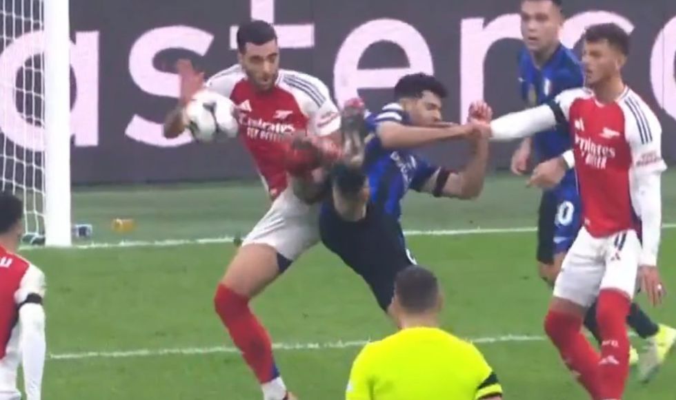 Mikel Merino was punished for a handball inside the box