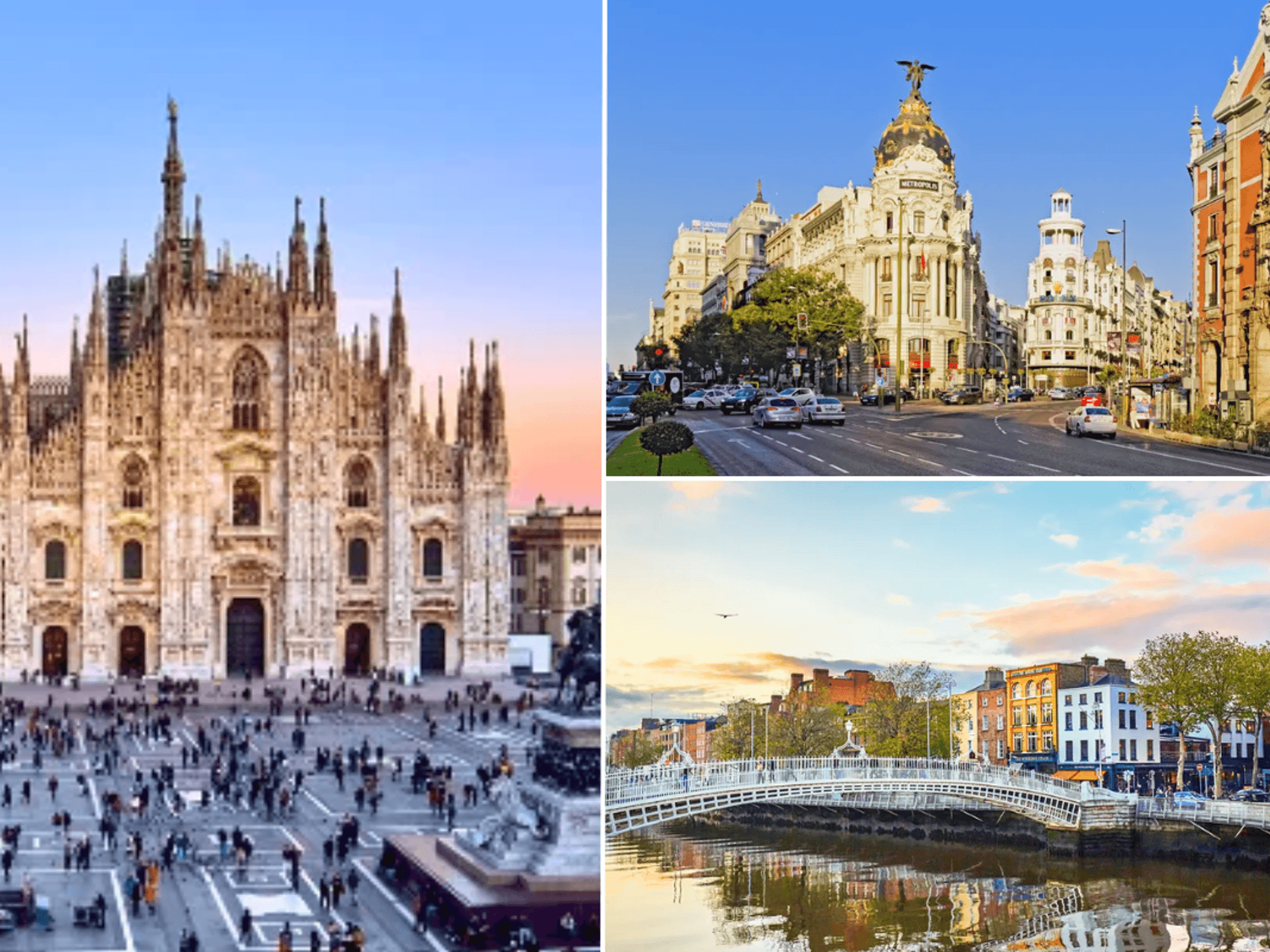 Milan Cathedral, Piazza Duomo, Milan / Madrid, Spain / Dublin, Ireland