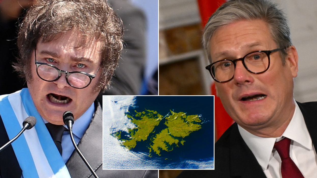 Milei/Falklands map/Starmer