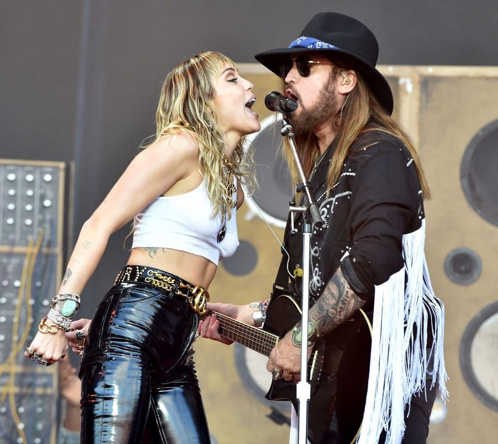 Miley and Billy Ray Cyrus