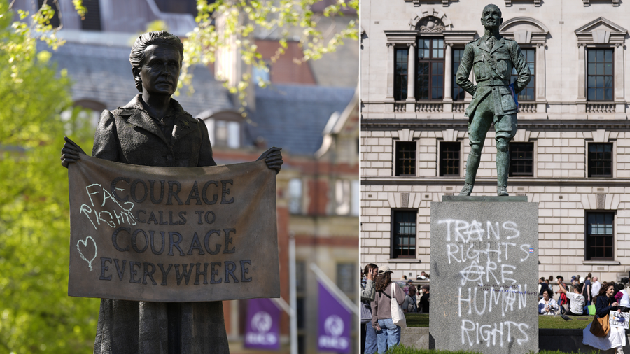 Millicent Fawcett and former South African Prime Minister Jan Smuts statues