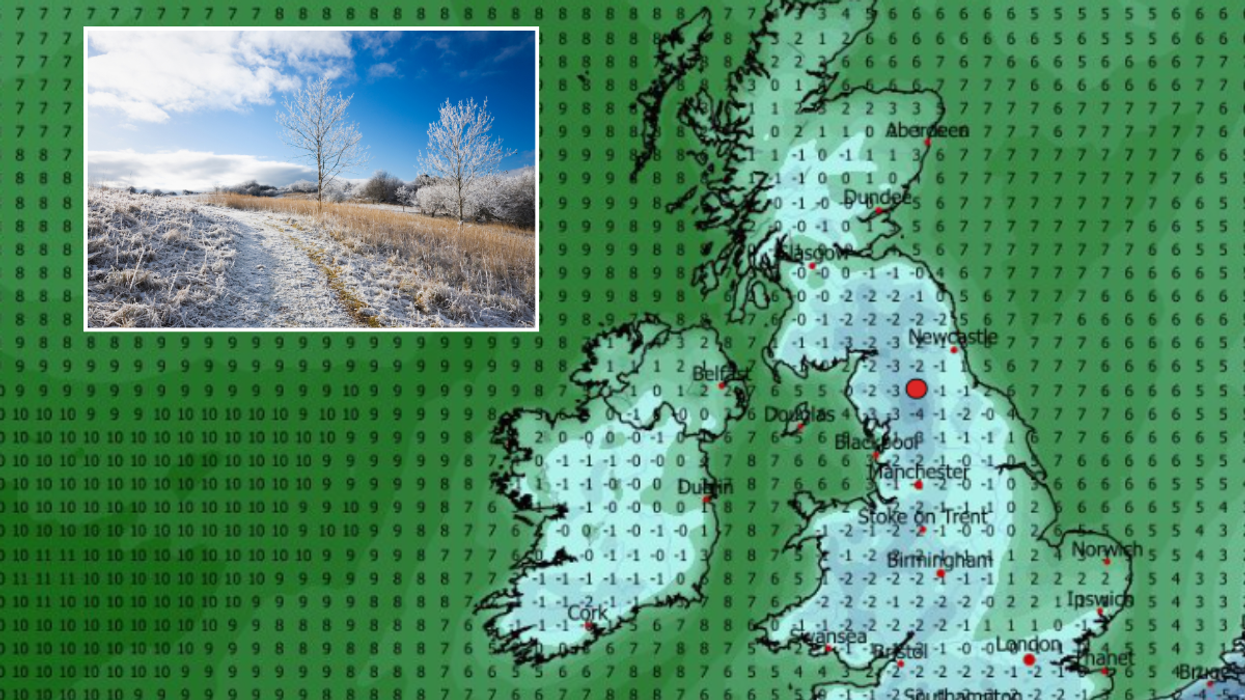 Mimimum tempreture map UK