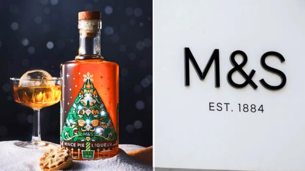 Mince Pie liqueur / M&S store sign