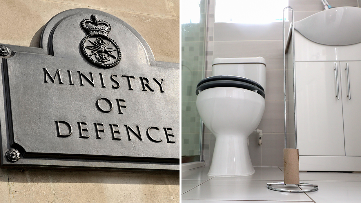 Ministry of Defence sign and toilet
