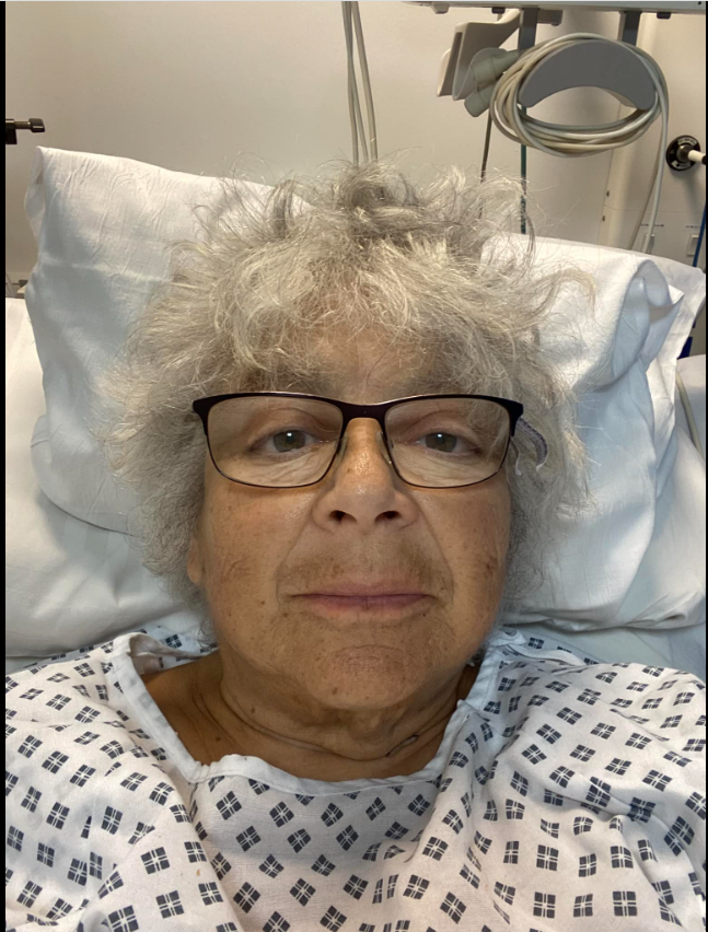 Miriam Margolyes shares a snap from her hospital bed