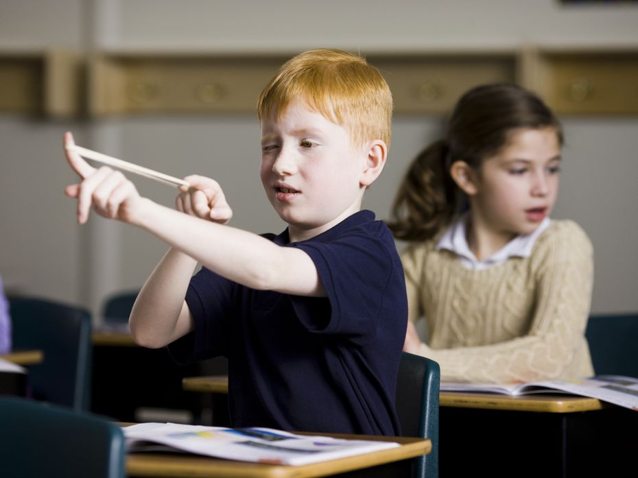 Misbehaving children in classroom