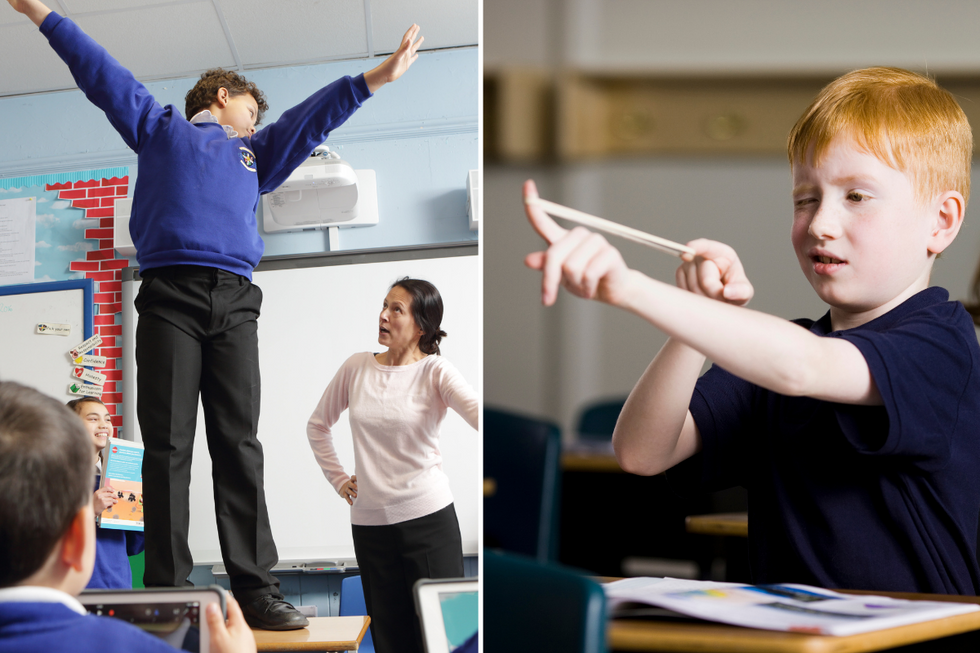 Misbehaving children in classroom