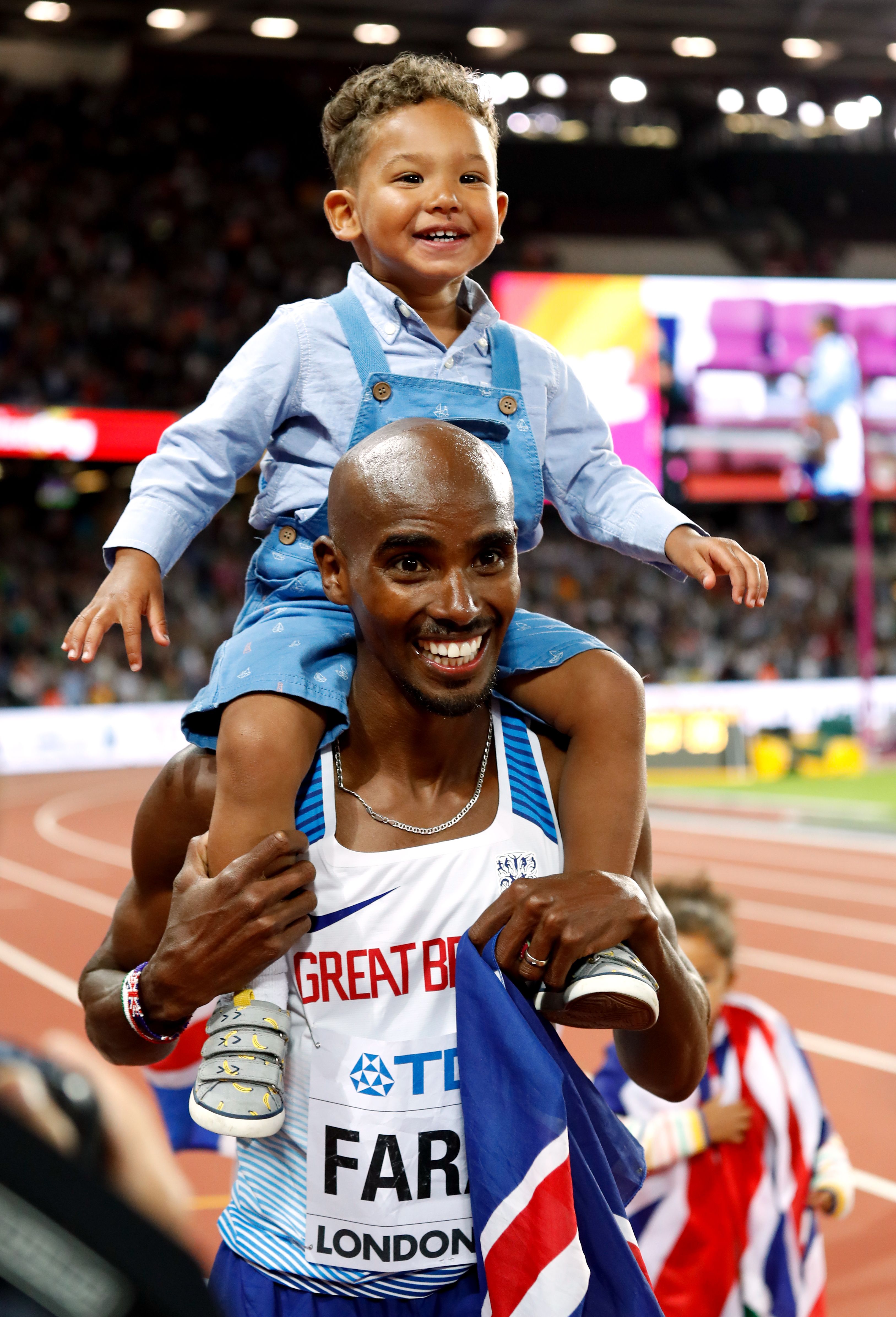 Mo Farah and his son Hussein