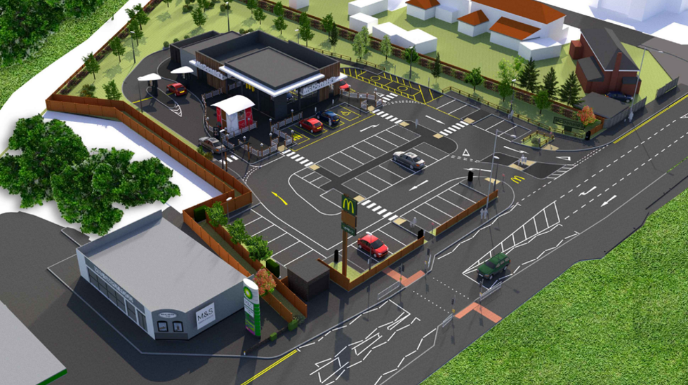 Mock-up of the proposed McDonald's site