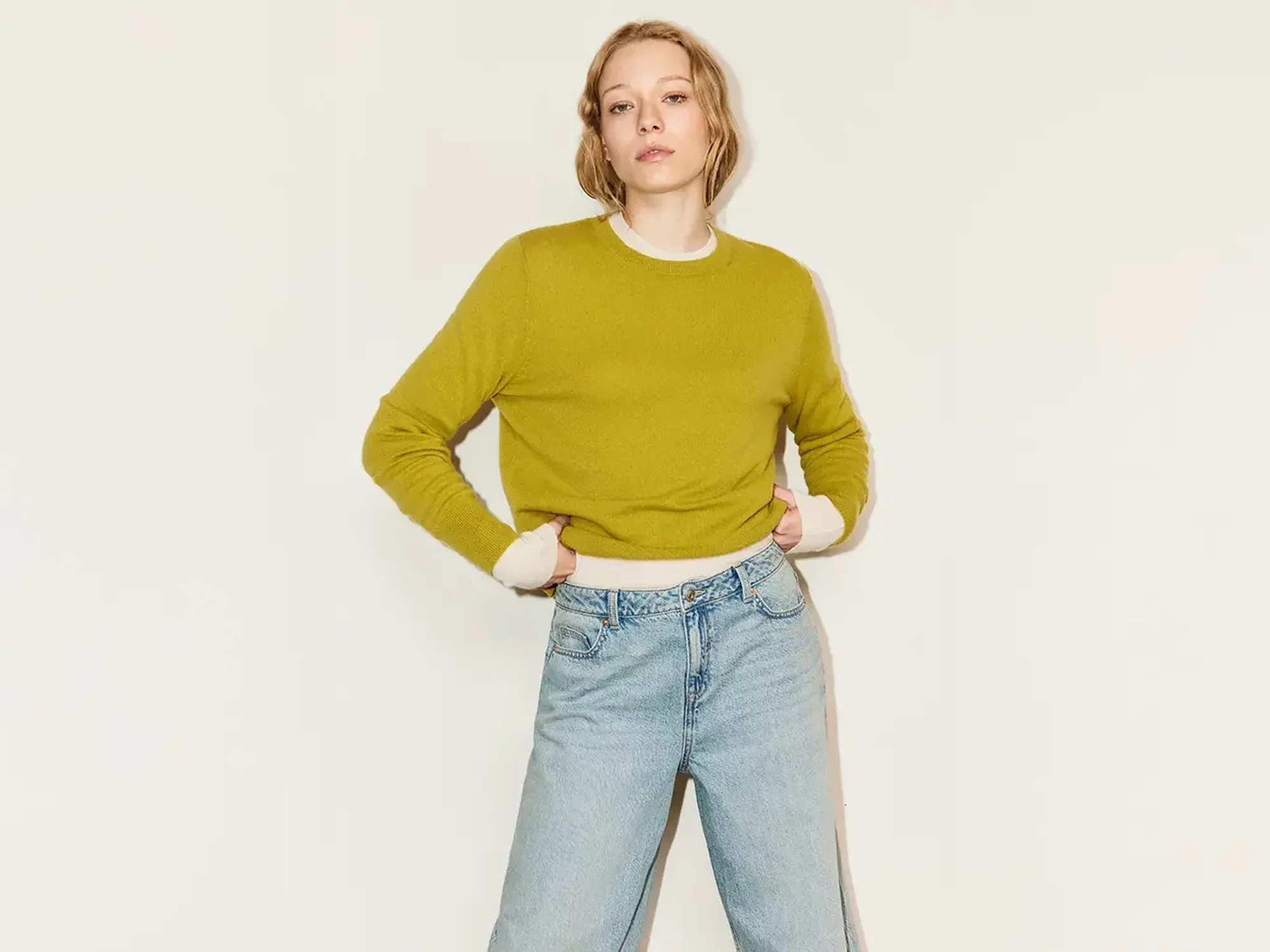 Model wearing Tu clothing collection