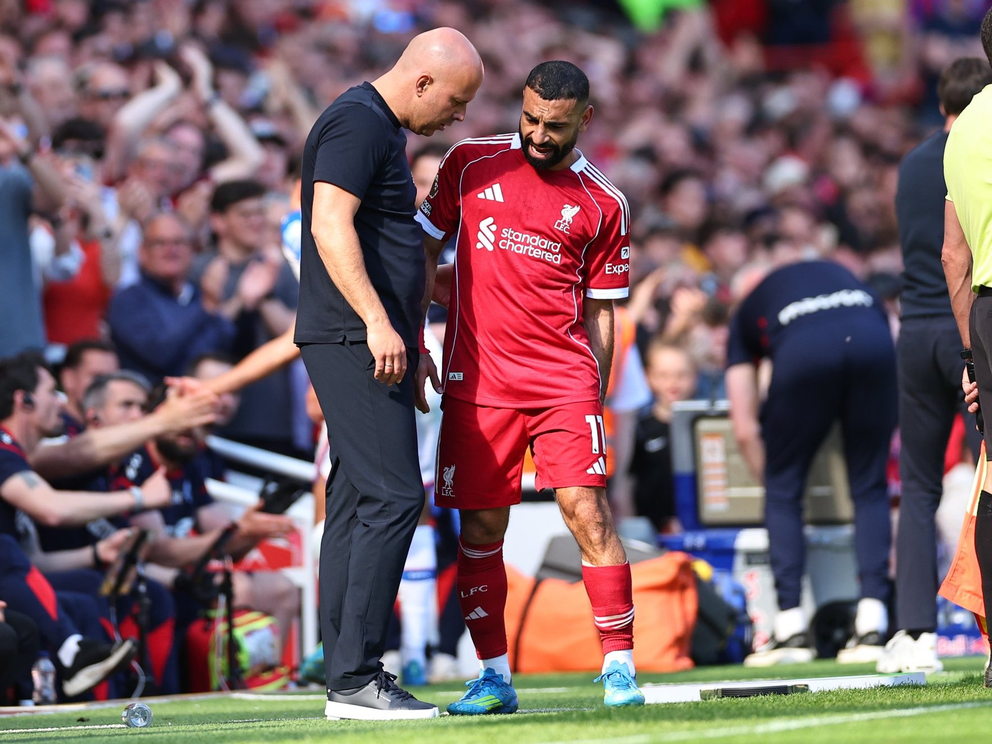 Mohamed Salah suffered the injury during Liverpool's win over Crystal Palace