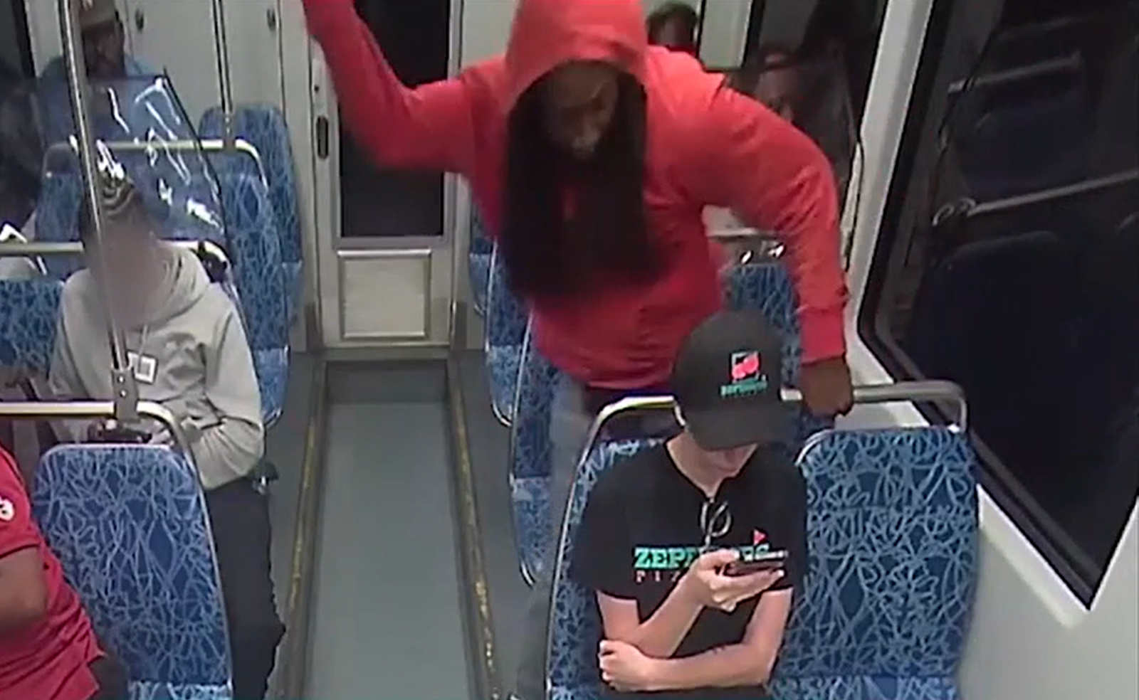 Moment Decarlos Brown Jr stabs Iryna Zarutska