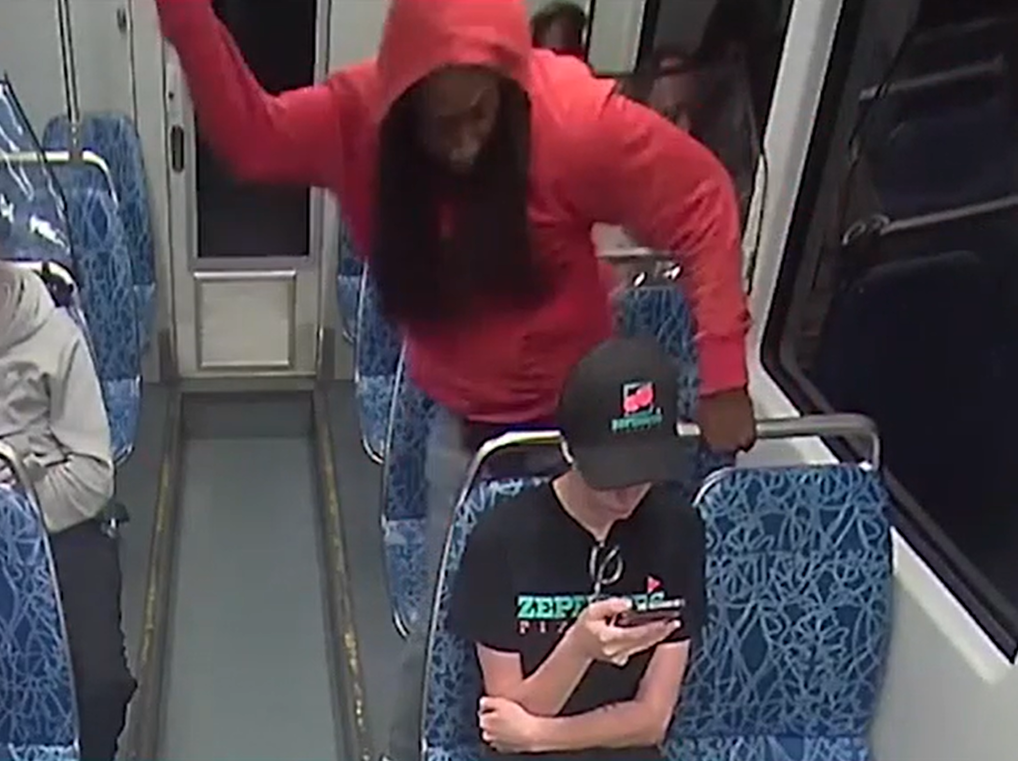 Moment Decarlos Brown Jr stabs Iryna Zarutska