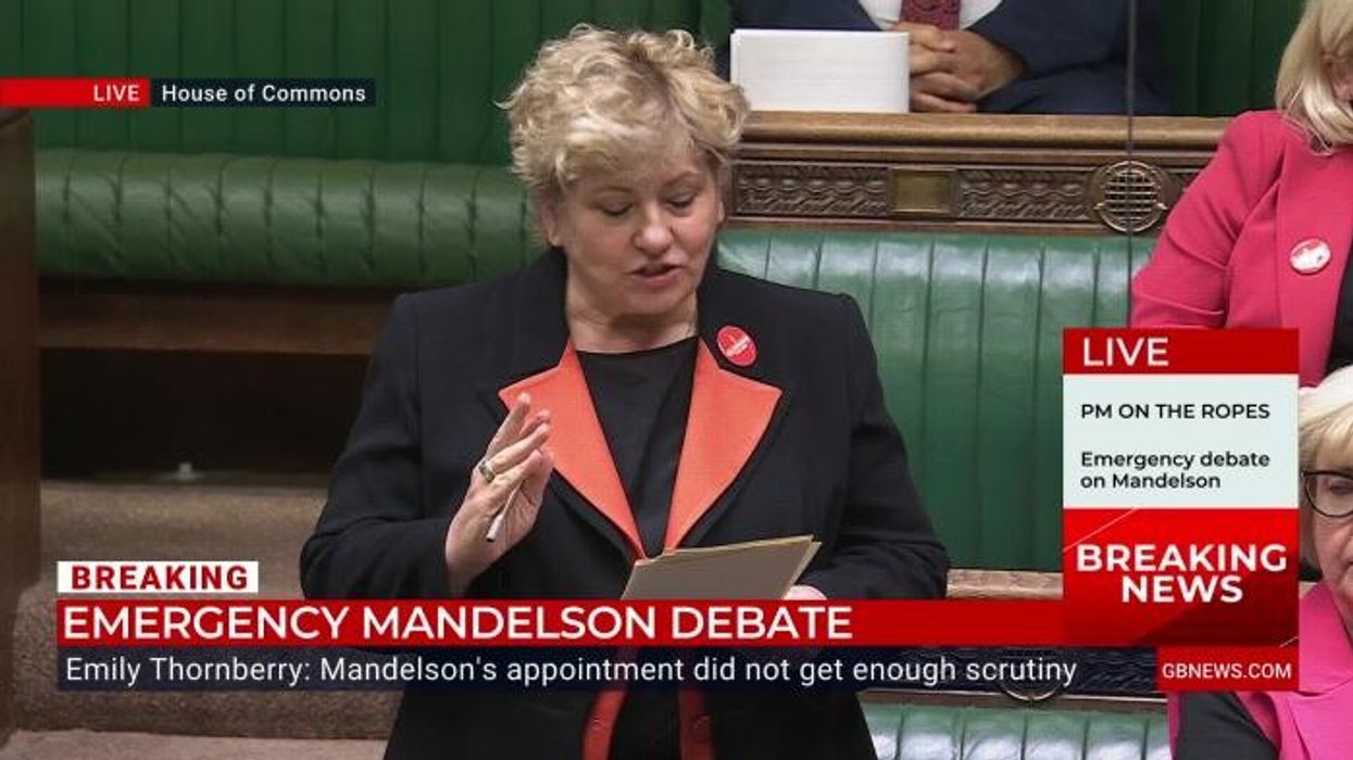 Moment Emily Thornberry apologises for using unparliamentary language during Lord Mandelson debate