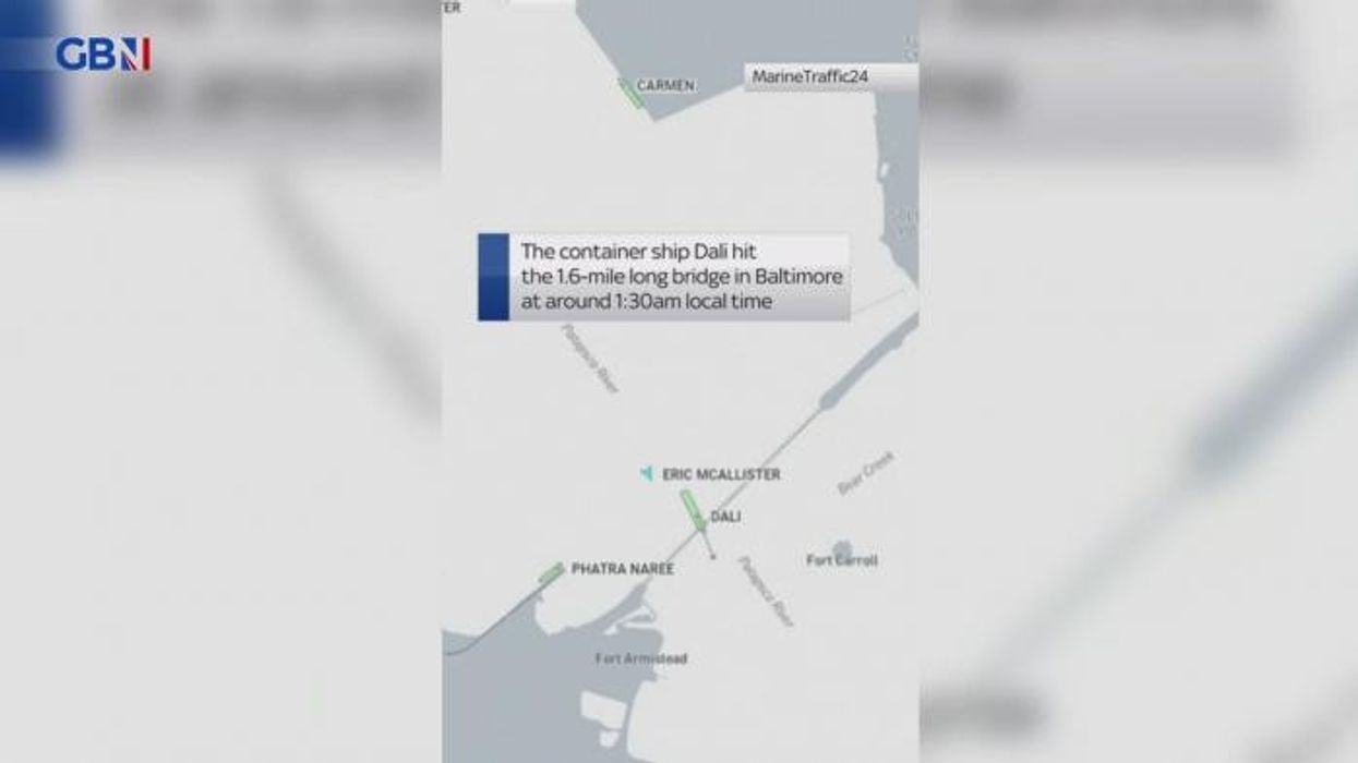 Moment Radar shows cargo ship crashing into Baltimore Bridge enroute to Sri Lanka