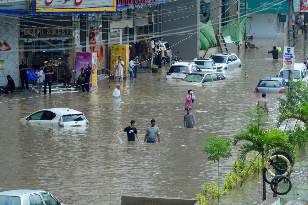 Monsoon floodwaters in the city of Karachi