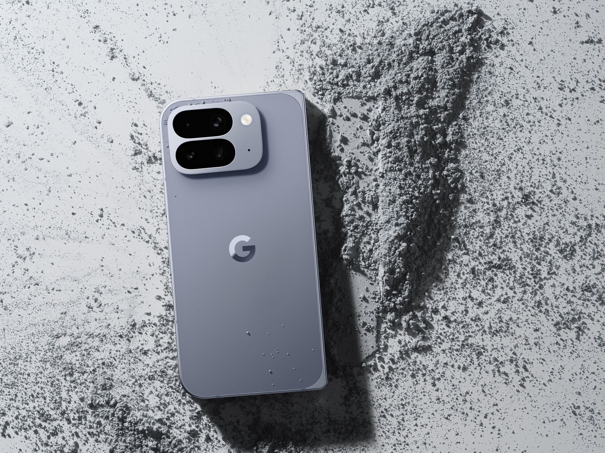 moonstone pixel 10 pro fold pictured in sand
