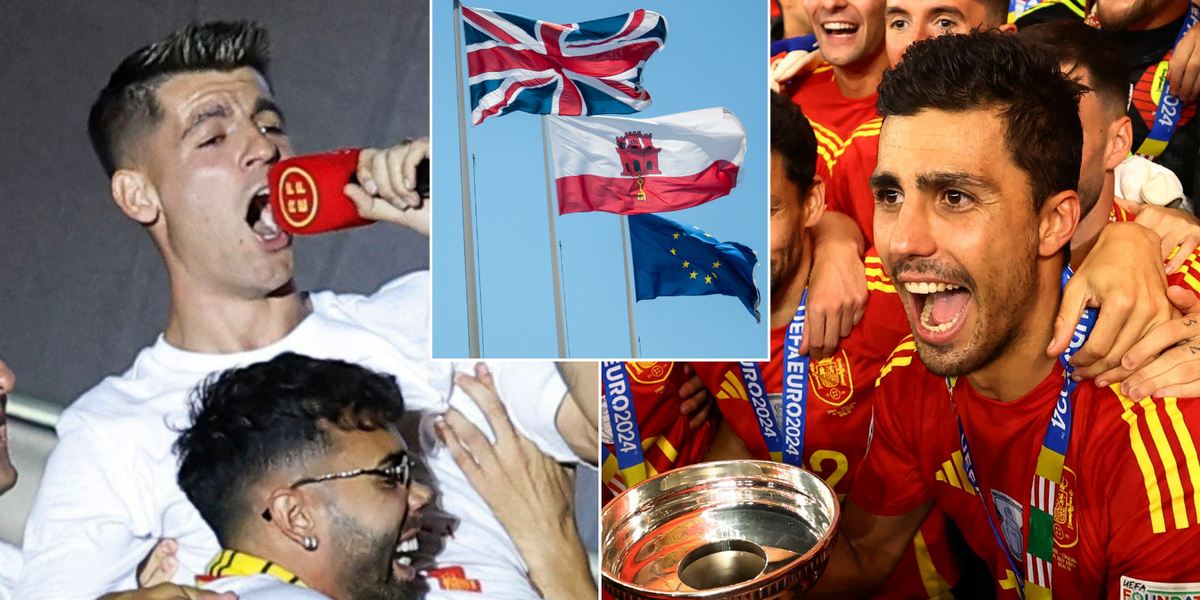 NextImg:'Gibraltar is SPANISH' claim Spain Euro 2024 winners at victory party in Madrid