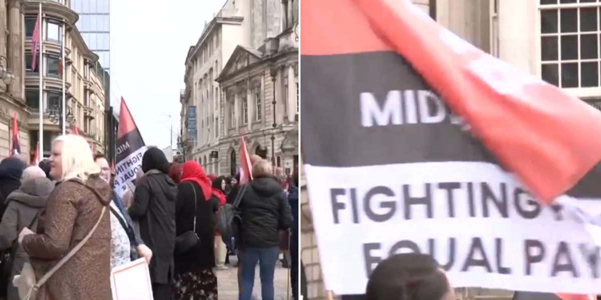 NextImg:'Had enough!' 1,500 Birmingham school staff walk out over equal pay claims