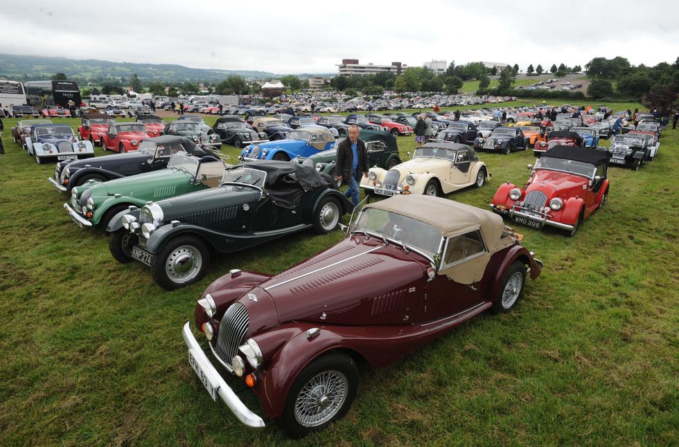 Morgan Motor Company vehicles on display