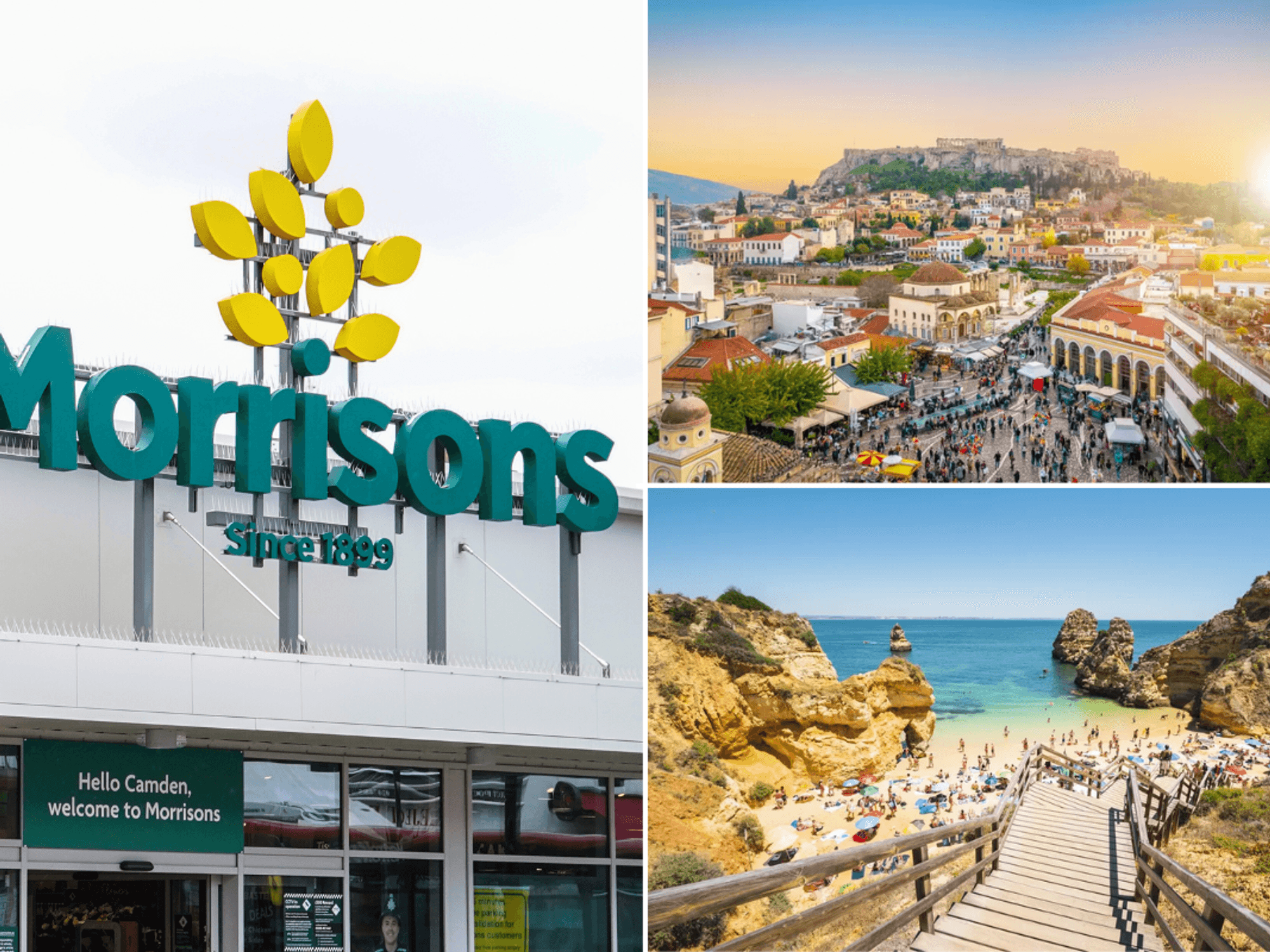 Morrisons sign / Athens Greece / Algarve Portugal