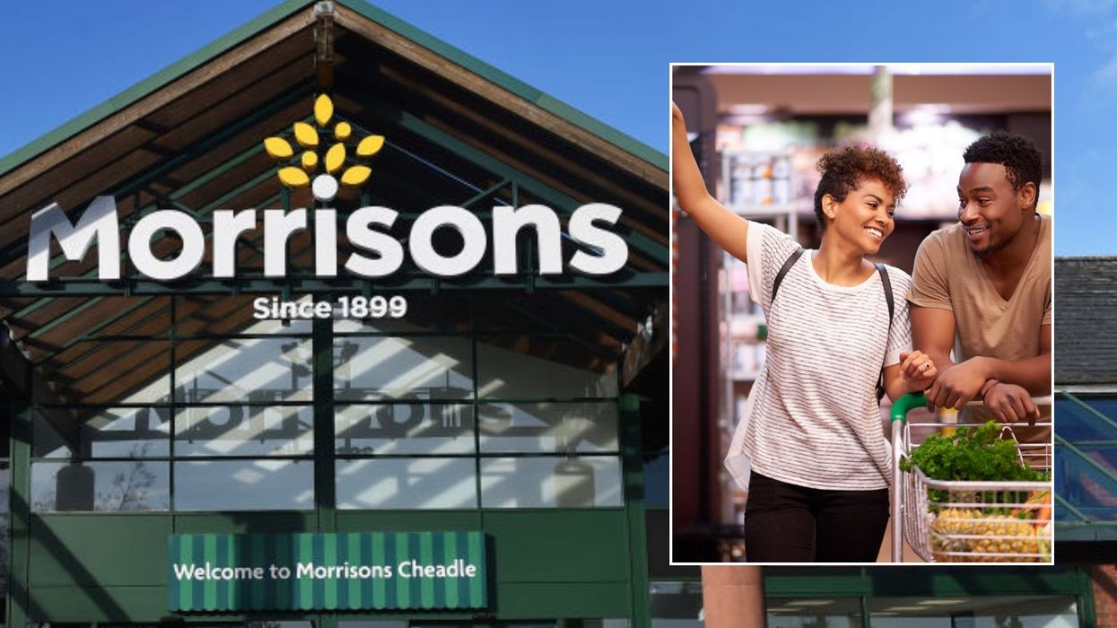 Morrisons store and happy shoppers