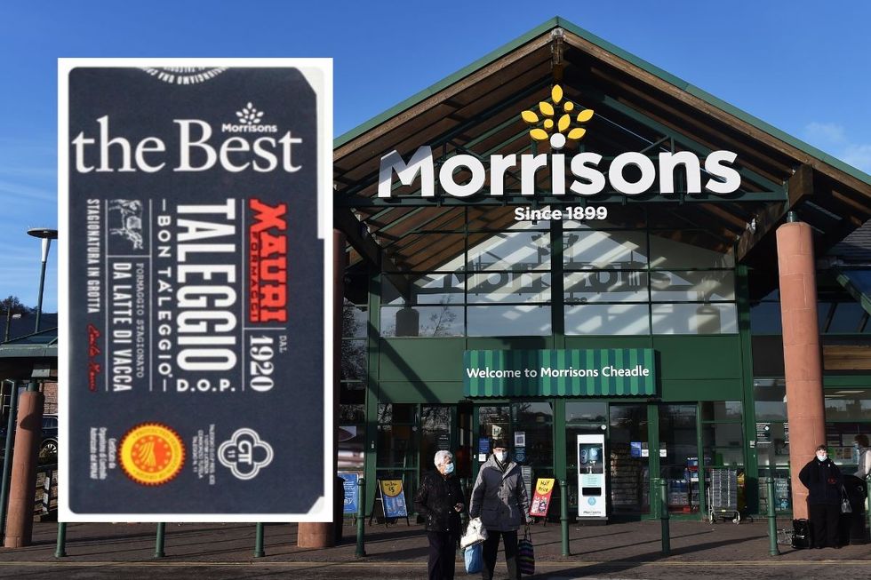 Morrisons supermarket and taleggio packaging
