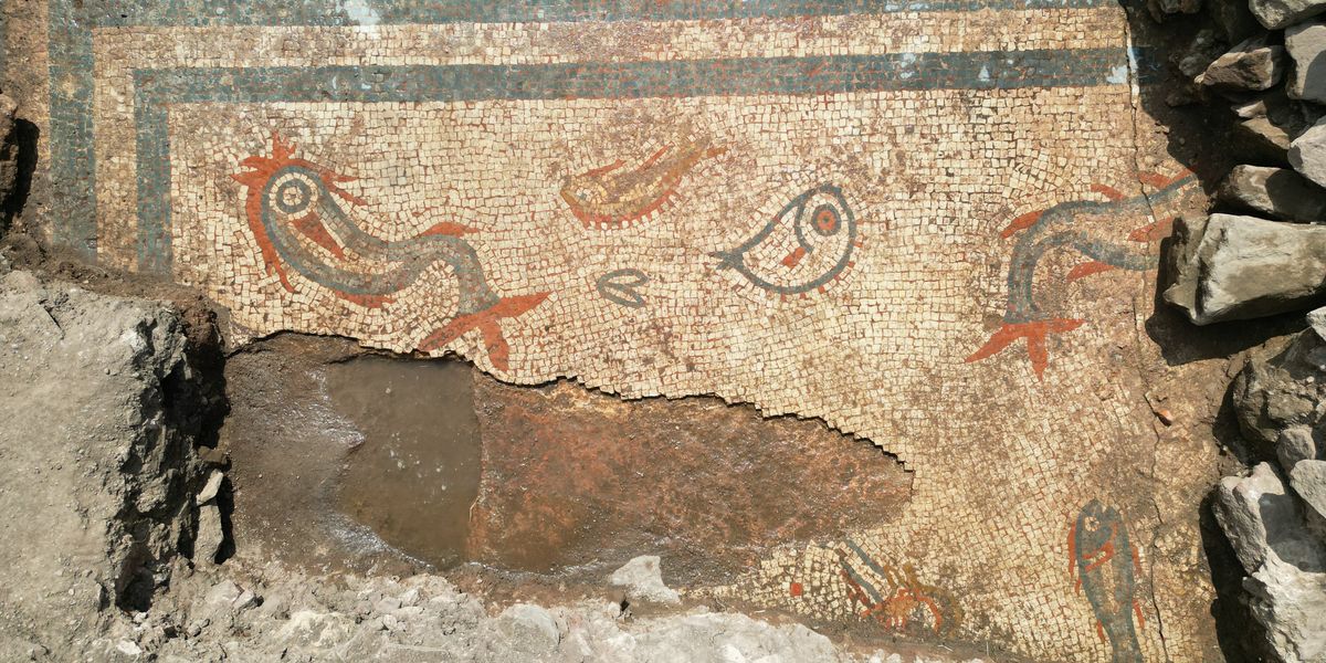 NextImg:Archaeologists uncover 2,000-year-old Roman mosaic in one of Britain's best-preserved sites