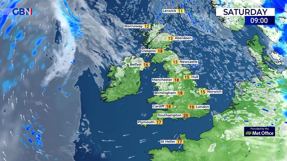 Most areas will be dry with clear spells.