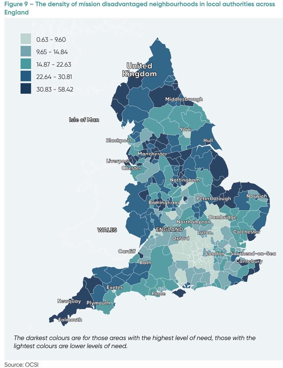 Most/least deprived areas of the UK