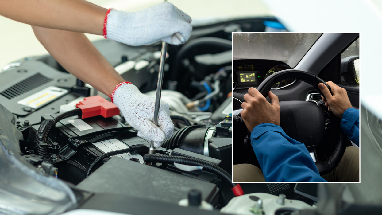 MOT test anf driver in car