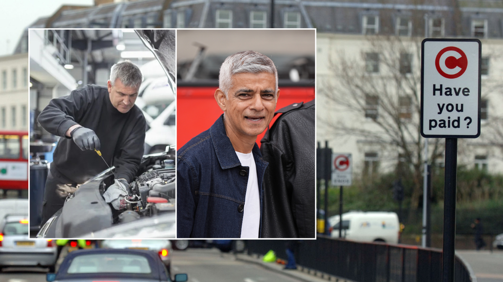 MOT worker and Sadiq Khan and Congestion Charge sign