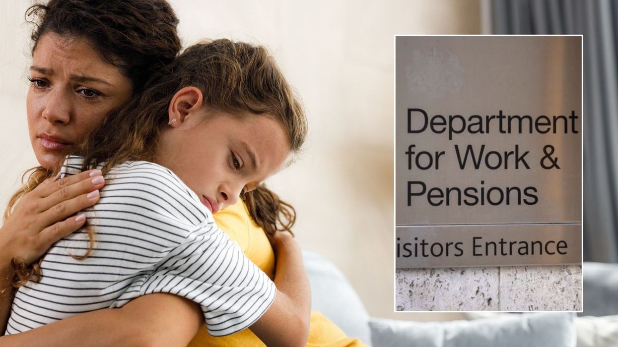 Mother and child, DWP sign