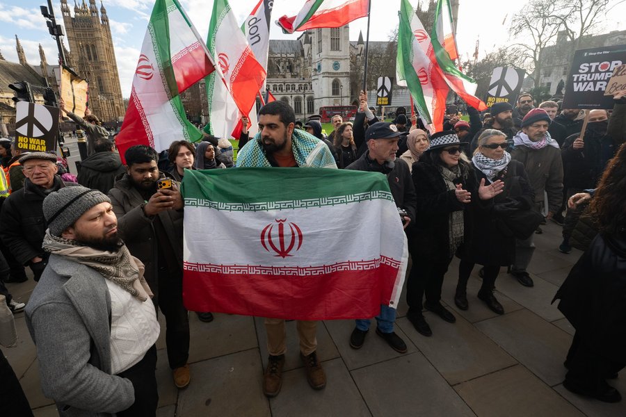 Mothin Ali at pro-Tehran protest
