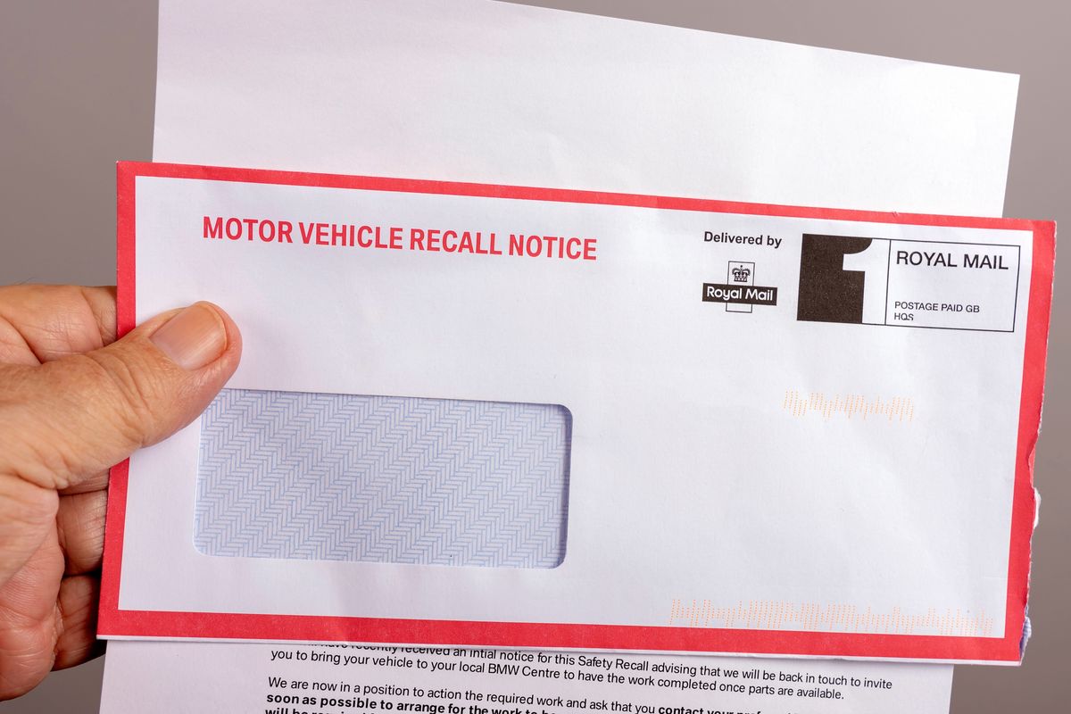 Motor vehicle recall notice letter
