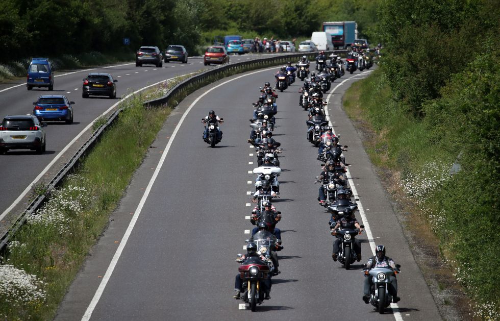 Motorcycles on the road