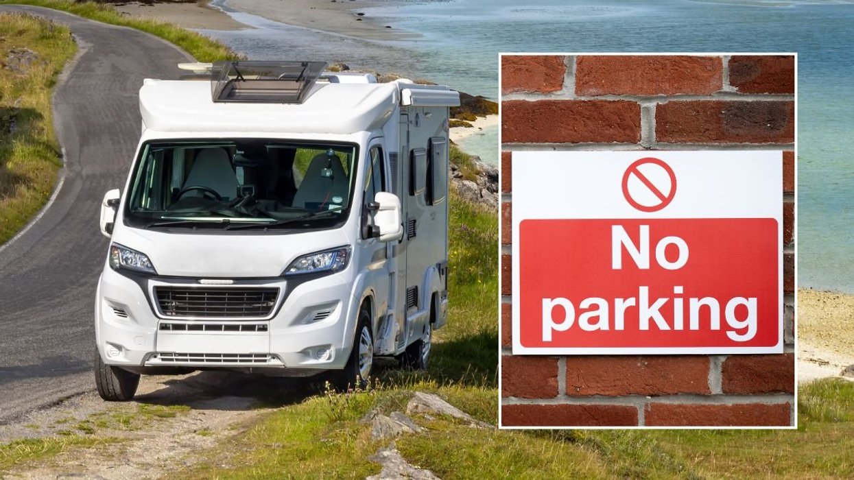 Motorhome and a no parking sign