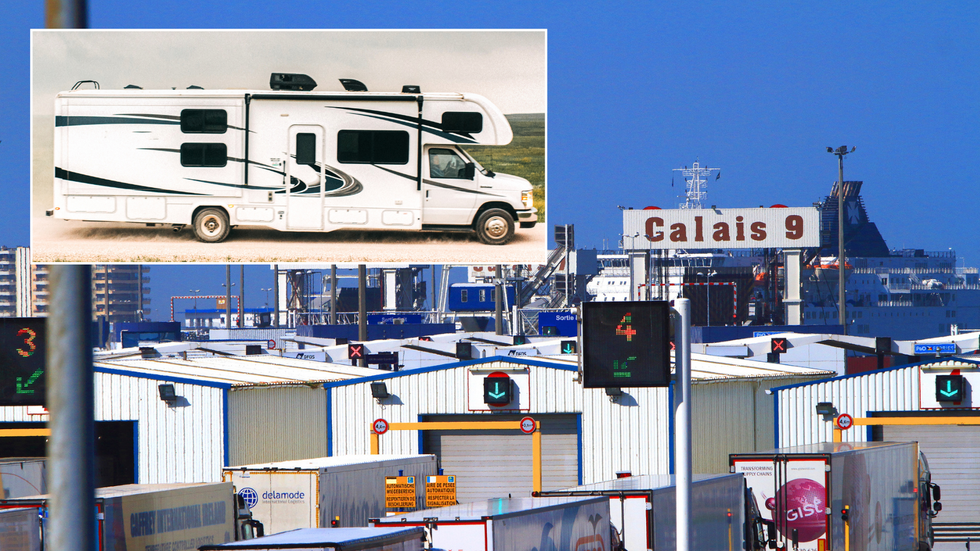 Motorhome and Calais port