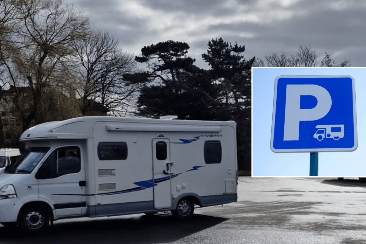 Motorhome and parking sign