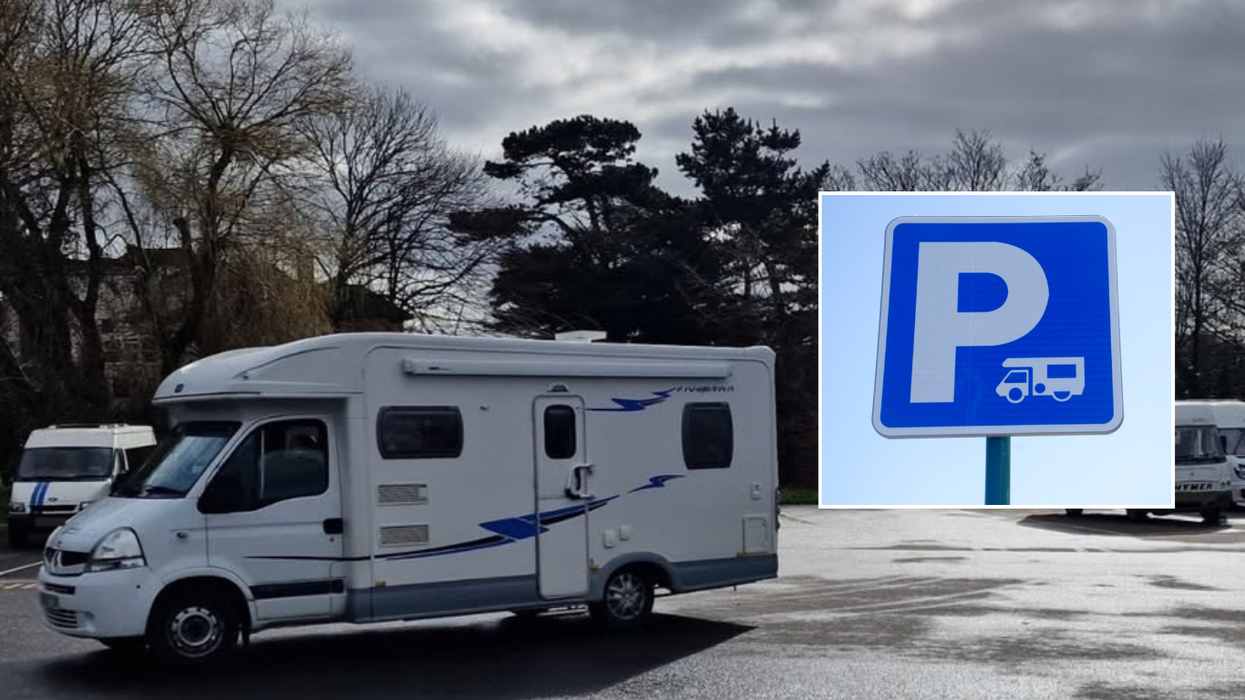 Motorhome and parking sign
