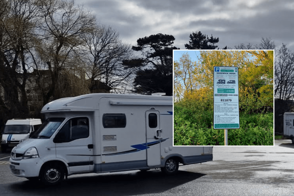 Motorhome and parking sign