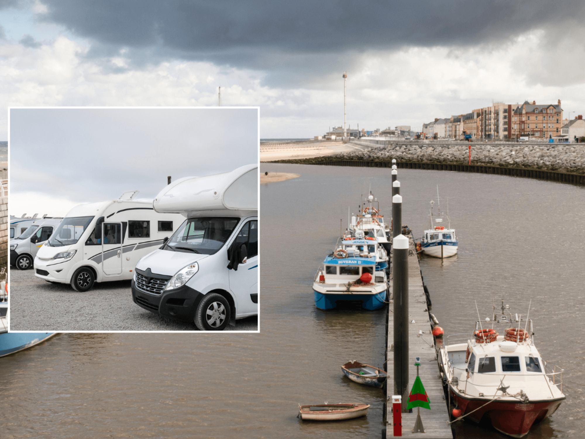 Motorhome and Rhyl coastal site