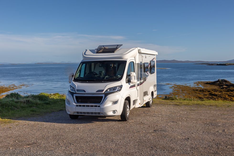 Motorhome by seaside