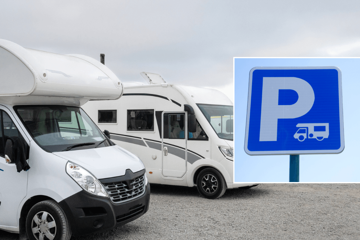 Motorhome parking and sign
