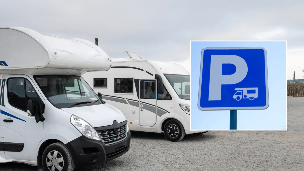 Motorhome parking and sign